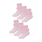 Sock Snob 6 Pack Baby Girl Soft Cotton Rich Frilly Lace Socks (3 Sizes)