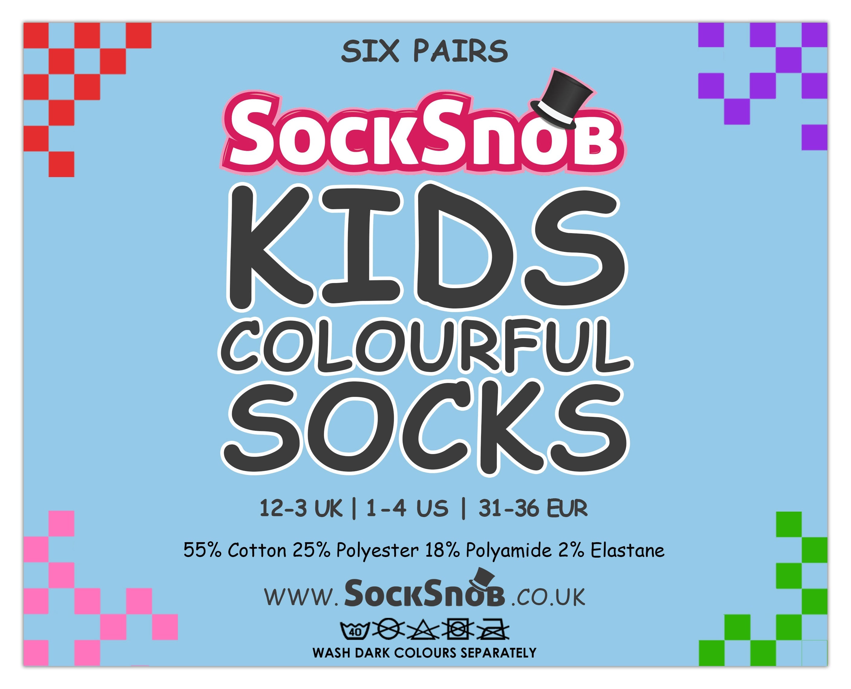 Sock Snob Multipack of Kids Cotton Rich Socks