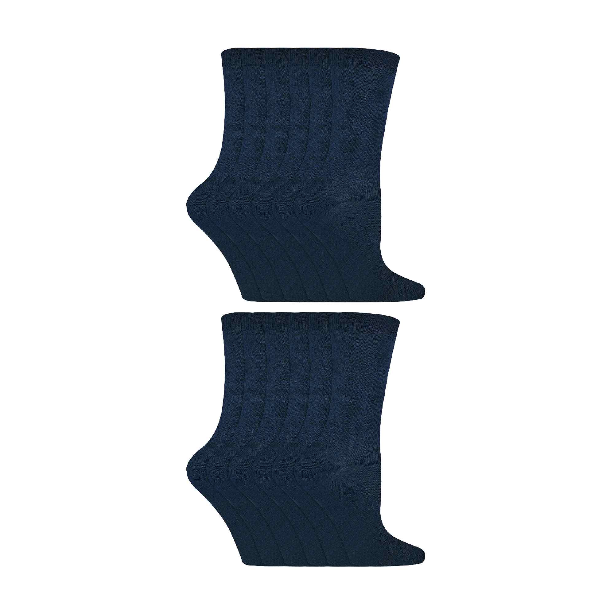 Sock Snob 12 Pair Kids Soft Cotton Colourful Casual Plain Dress Socks