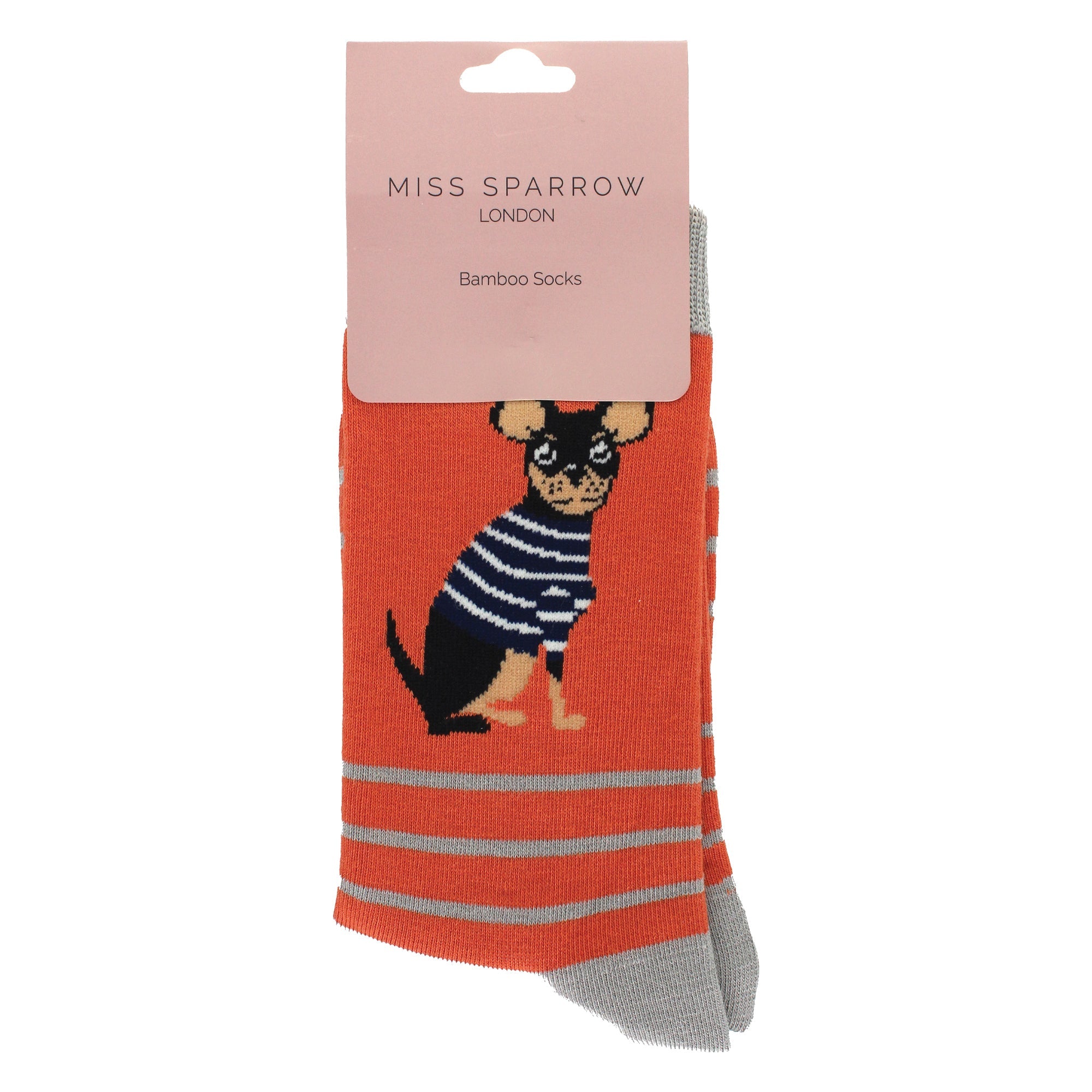 Sock Snob 1 Pack Womens Novelty Orange Chihuahua Bamboo Socks