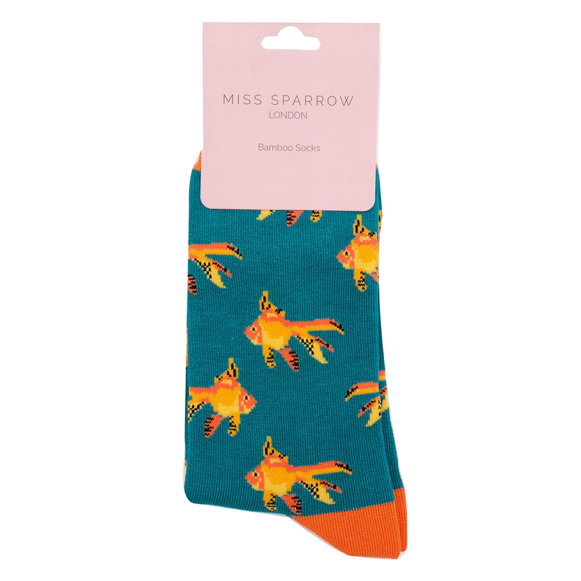 Sock Snob 1 Pack Womens Novelty Teal Goldfish Bamboo Socks