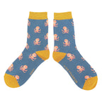 Sock Snob 1 Pack Womens Novelty Denim Octopus Bamboo Socks