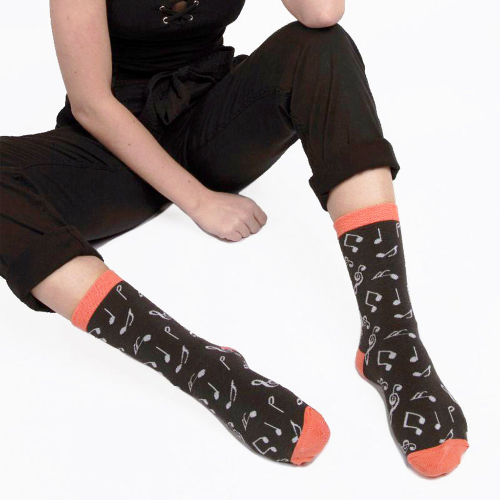 Sock Snob 1 Pack Womens Novelty Music Patterned Bamboo Socks