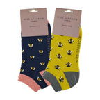 Sock Snob 2 Pack Womens Novelty Animal Themed Bamboo Trainer Socks
