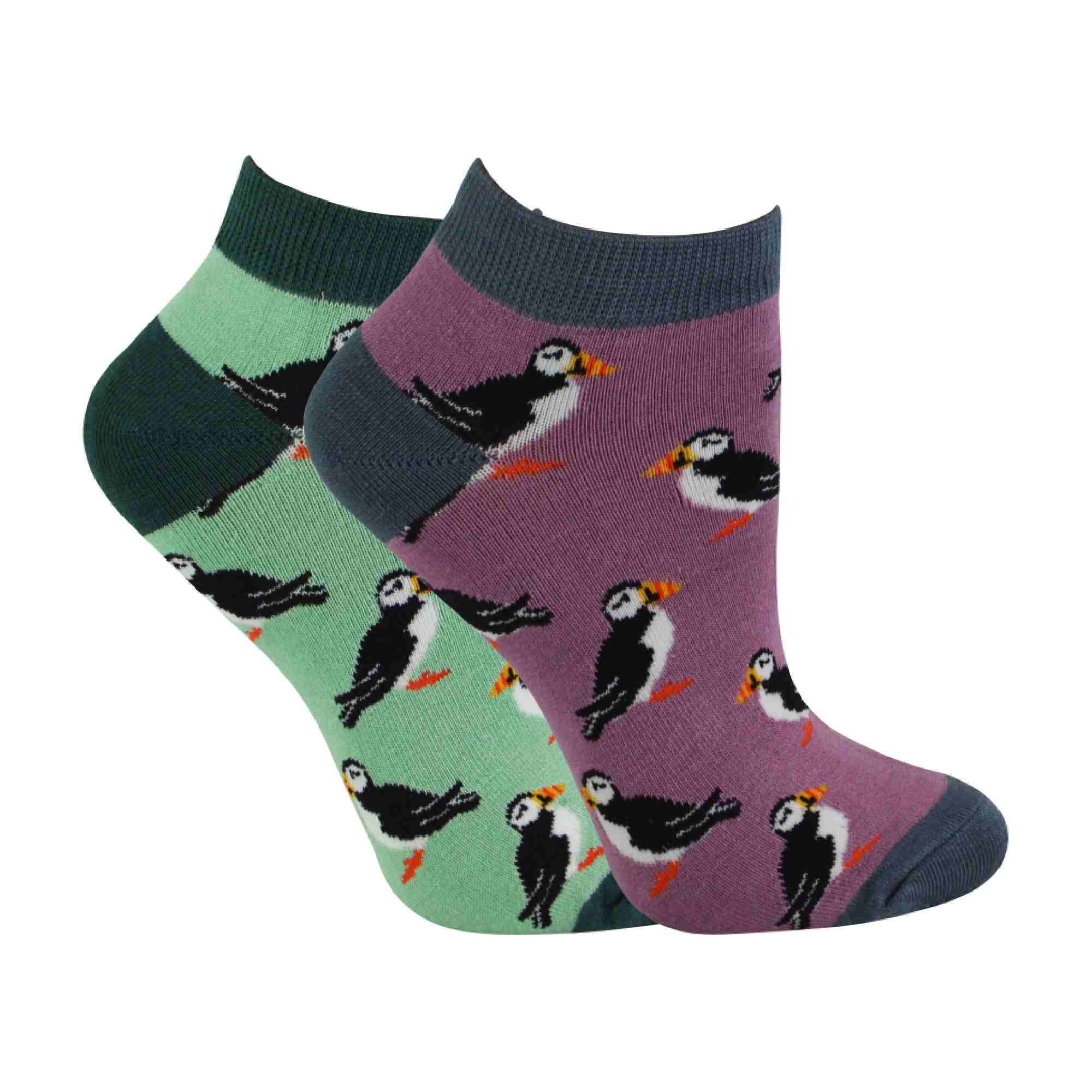 Sock Snob 2 Pack Womens Novelty Animal Themed Bamboo Trainer Socks