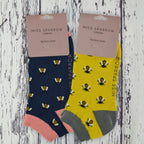 Sock Snob 2 Pack Womens Novelty Animal Themed Bamboo Trainer Socks