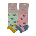 Sock Snob 2 Pack Womens Novelty Animal Themed Bamboo Trainer Socks
