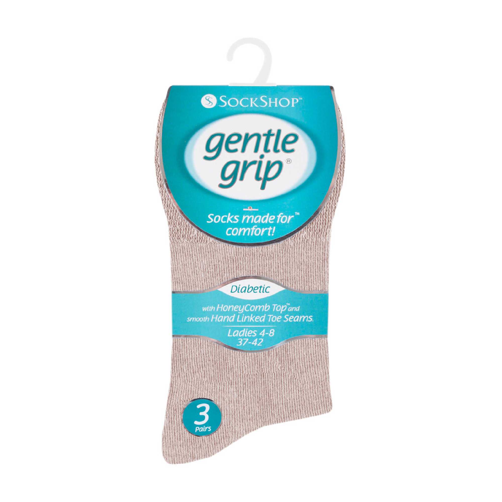 Gentle Grip 6 Pack Womens Non Elastic Soft Top Cotton Diabetic Socks