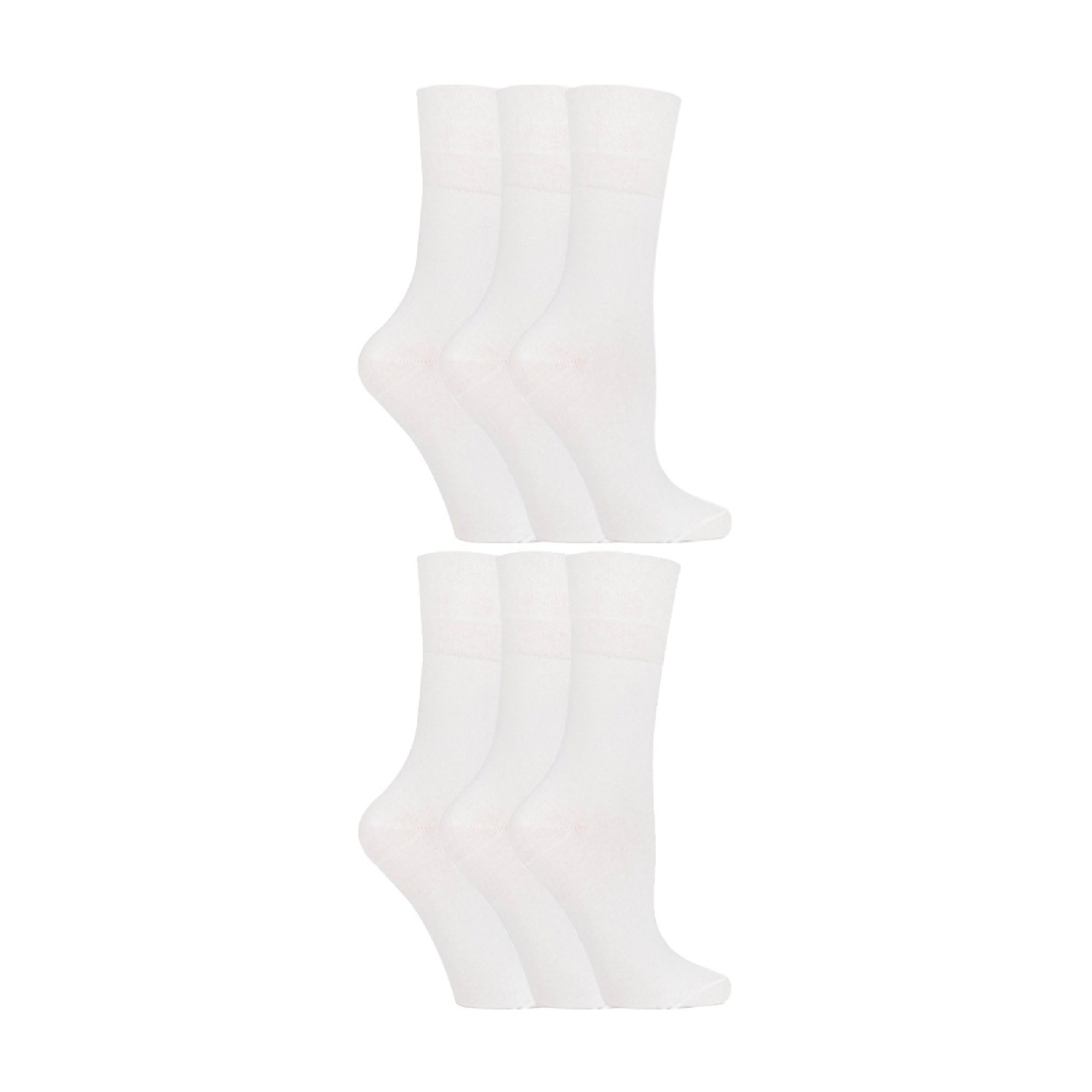 Gentle Grip 6 Pack Womens Non Elastic Soft Top Cotton Diabetic Socks
