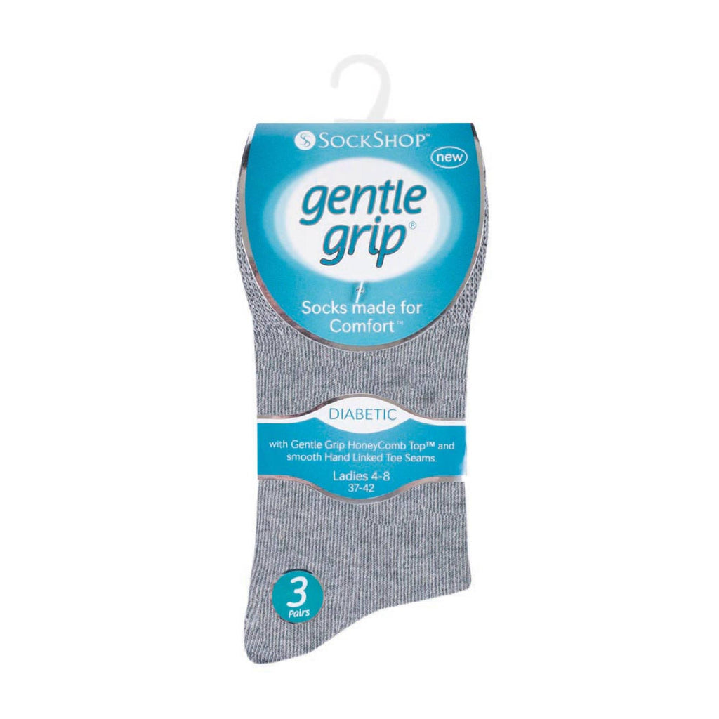 Gentle Grip 6 Pack Womens Non Elastic Soft Top Cotton Diabetic Socks