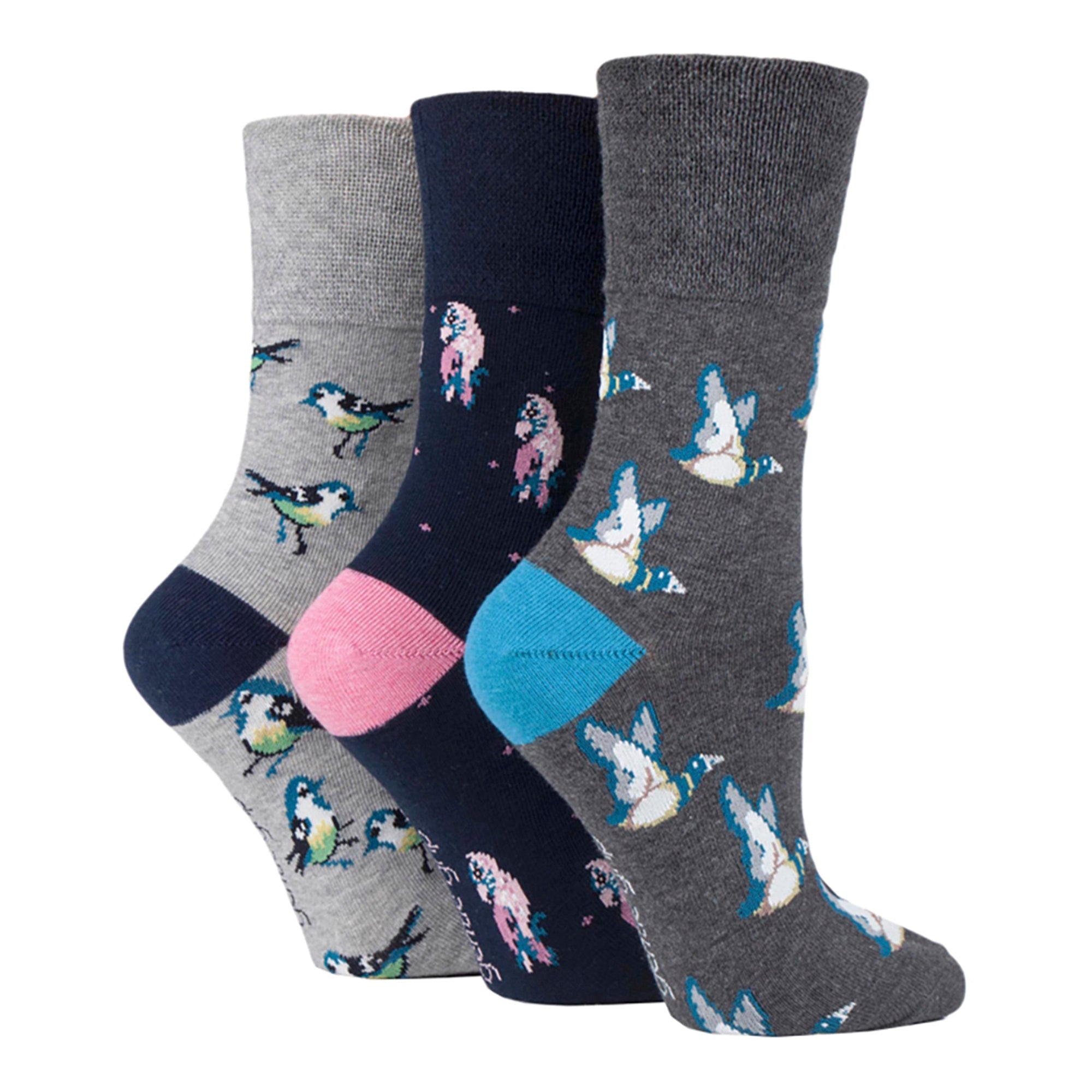 Gentle Grip 6 Pairs Womens Non Elastic Patterned Socks