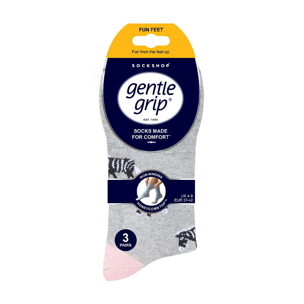 Gentle Grip 6 Pairs Womens Non Elastic Patterned Socks