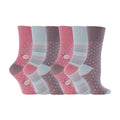 Gentle Grip 6 Pack Womens Non Elastic Patterned Cotton Socks for Poor Circulation