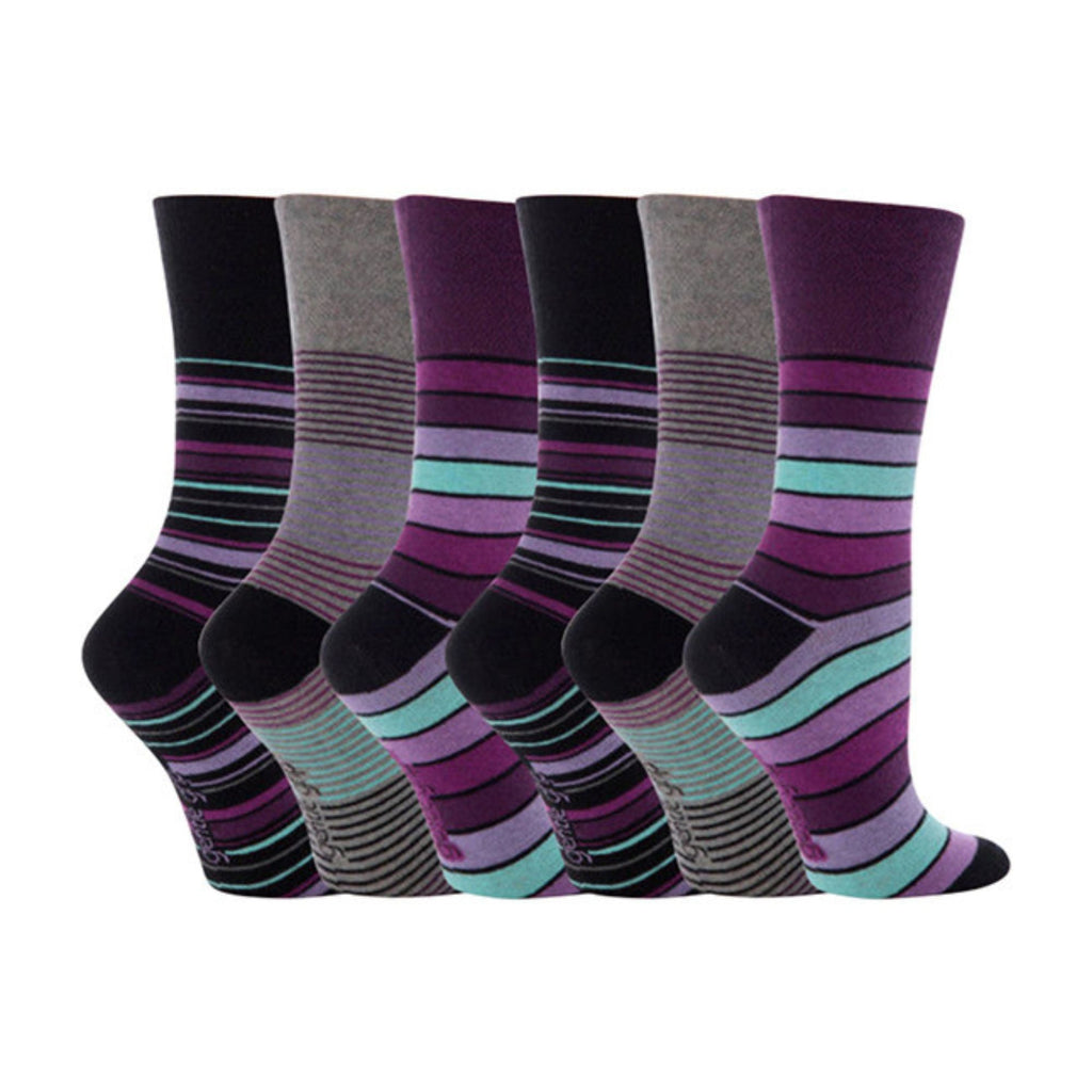 Sock Snob 6 Pack Womens Patterned Cotton Non Elastic Socks