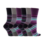 Sock Snob 6 Pack Womens Patterned Cotton Non Elastic Socks