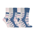 Gentle Grip 6 Pack Womens Patterned Non Elastic Cotton Socks
