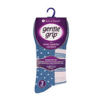 Gentle Grip 6 Pack Womens Patterned Non Elastic Cotton Socks