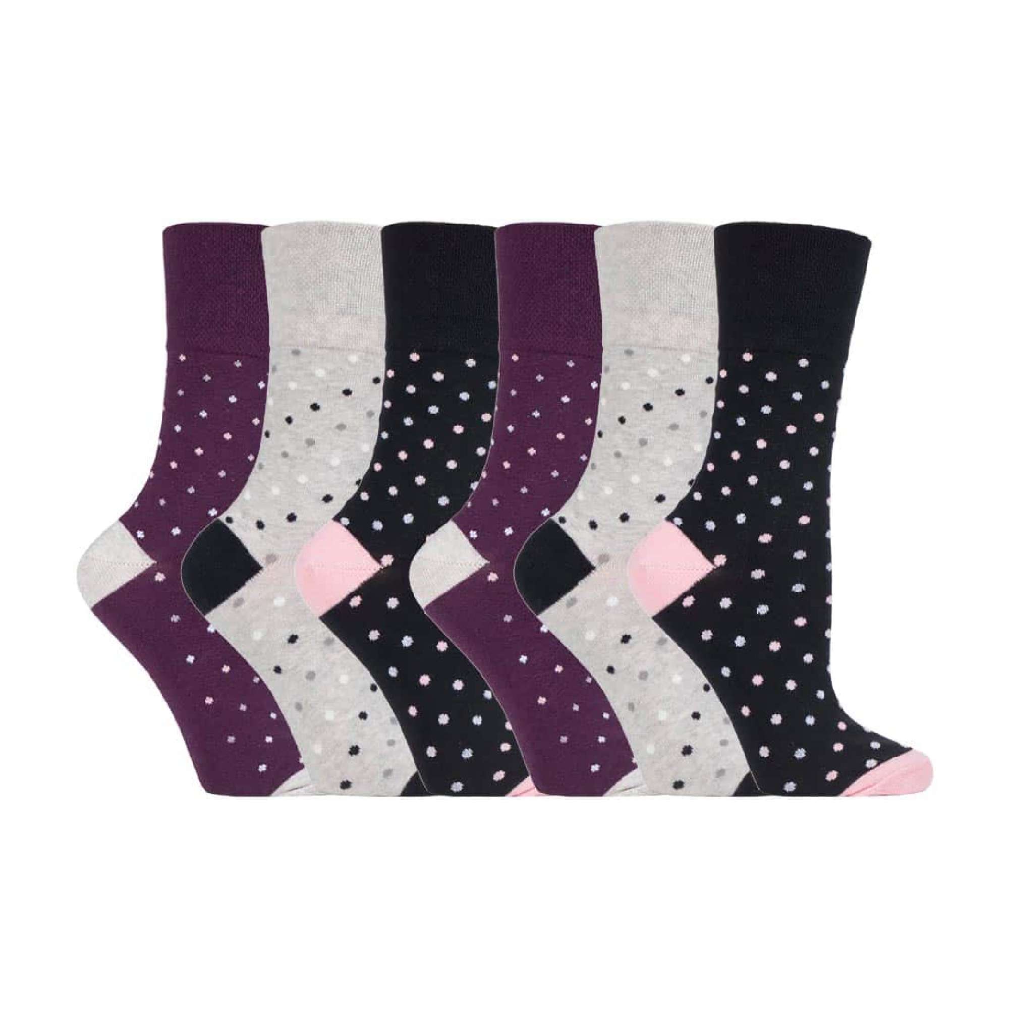 Sock Snob 6 Pack Womens Patterned Cotton Non Elastic Socks