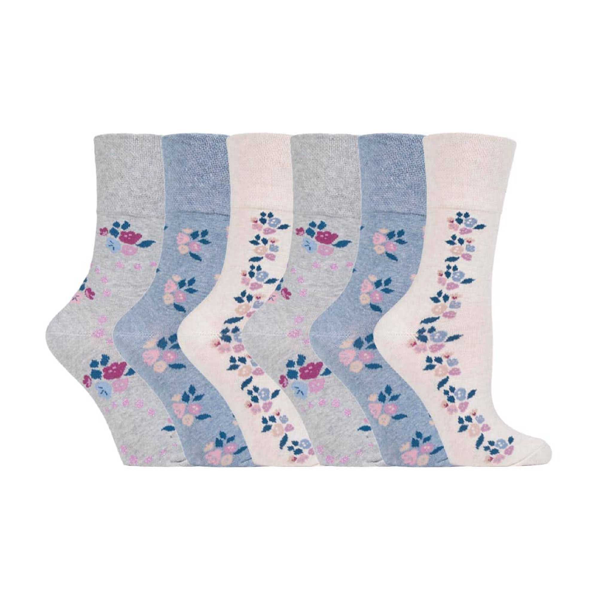 Sock Snob 6 Pack Womens Patterned Cotton Non Elastic Socks