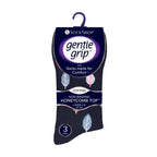 Gentle Grip 6 Pack Womens Non Elastic Loose Top Patterned Cotton Rich Socks
