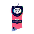 Gentle Grip 6 Pack Womens Non Elastic Loose Top Patterned Cotton Rich Socks