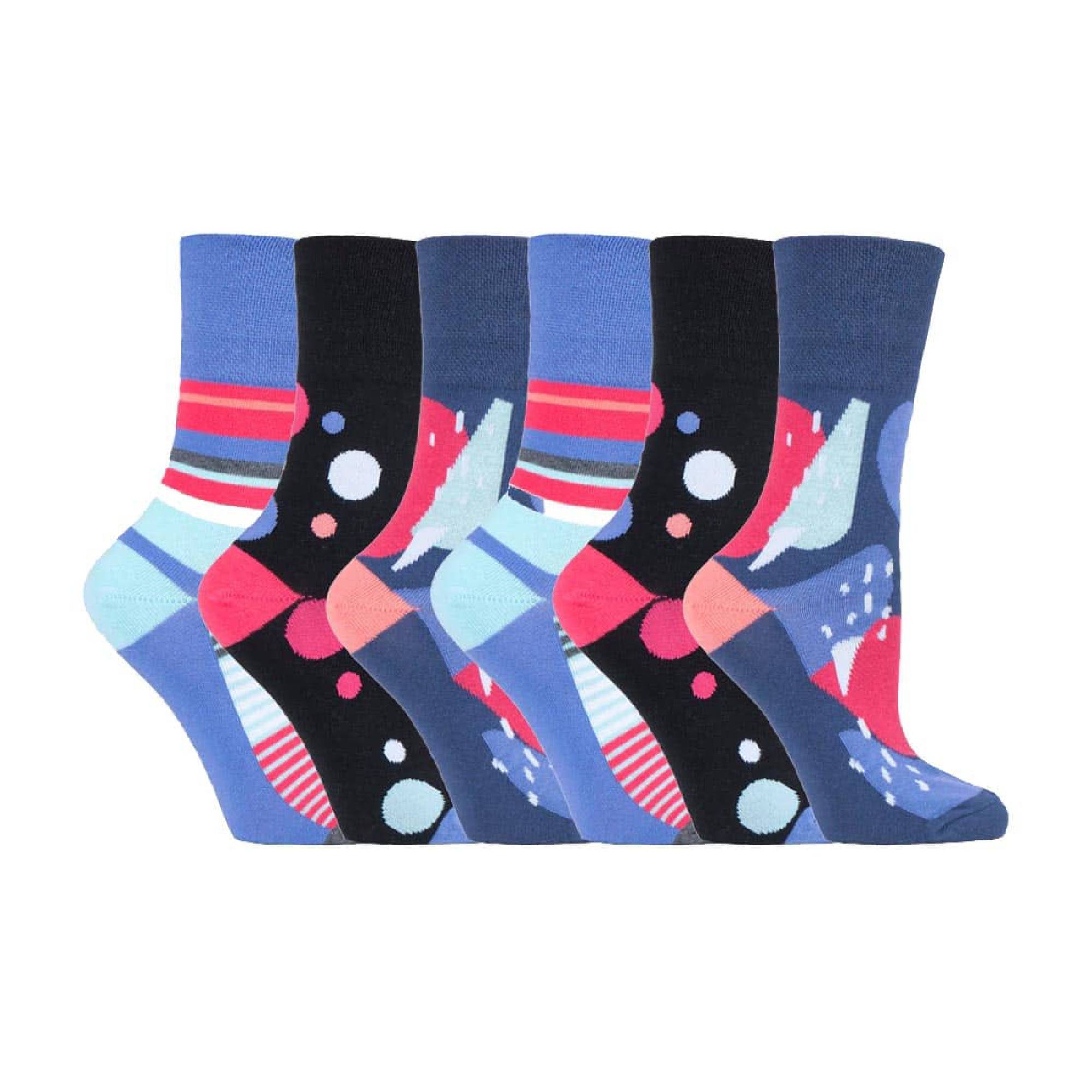 Sock Snob 6 Pack Womens Patterned Cotton Non Elastic Socks