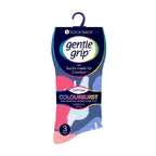 Gentle Grip 6 Pack Womens Non Elastic Loose Top Patterned Cotton Rich Socks