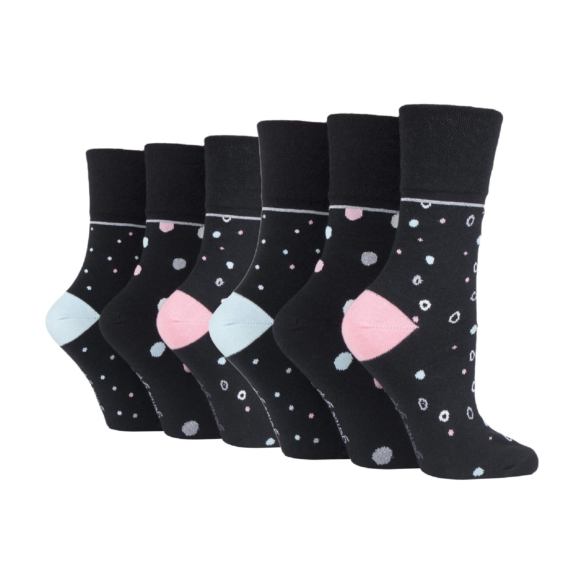 Sock Snob 6 Pack Womens Patterned Cotton Non Elastic Socks