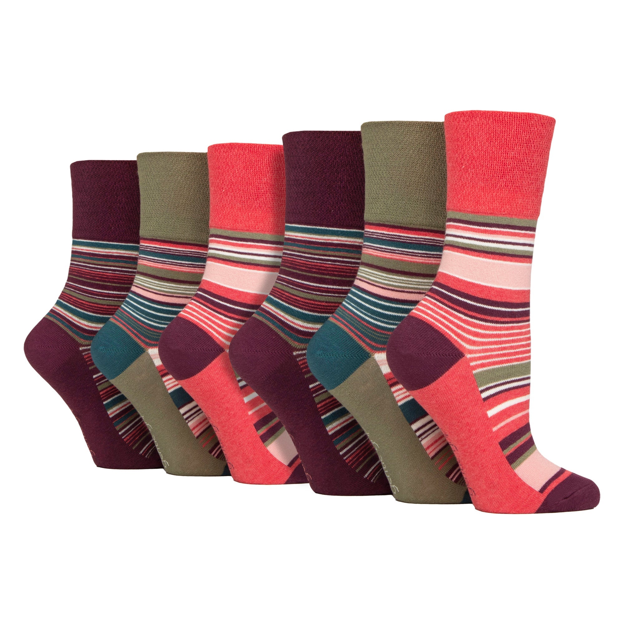 Sock Snob 6 Pack Womens Patterned Cotton Non Elastic Socks