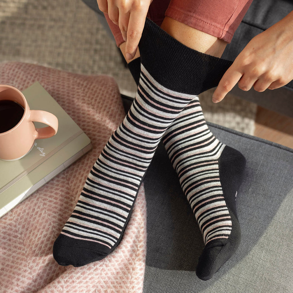 Sock Snob 6 Pack Womens Patterned Cotton Non Elastic Socks
