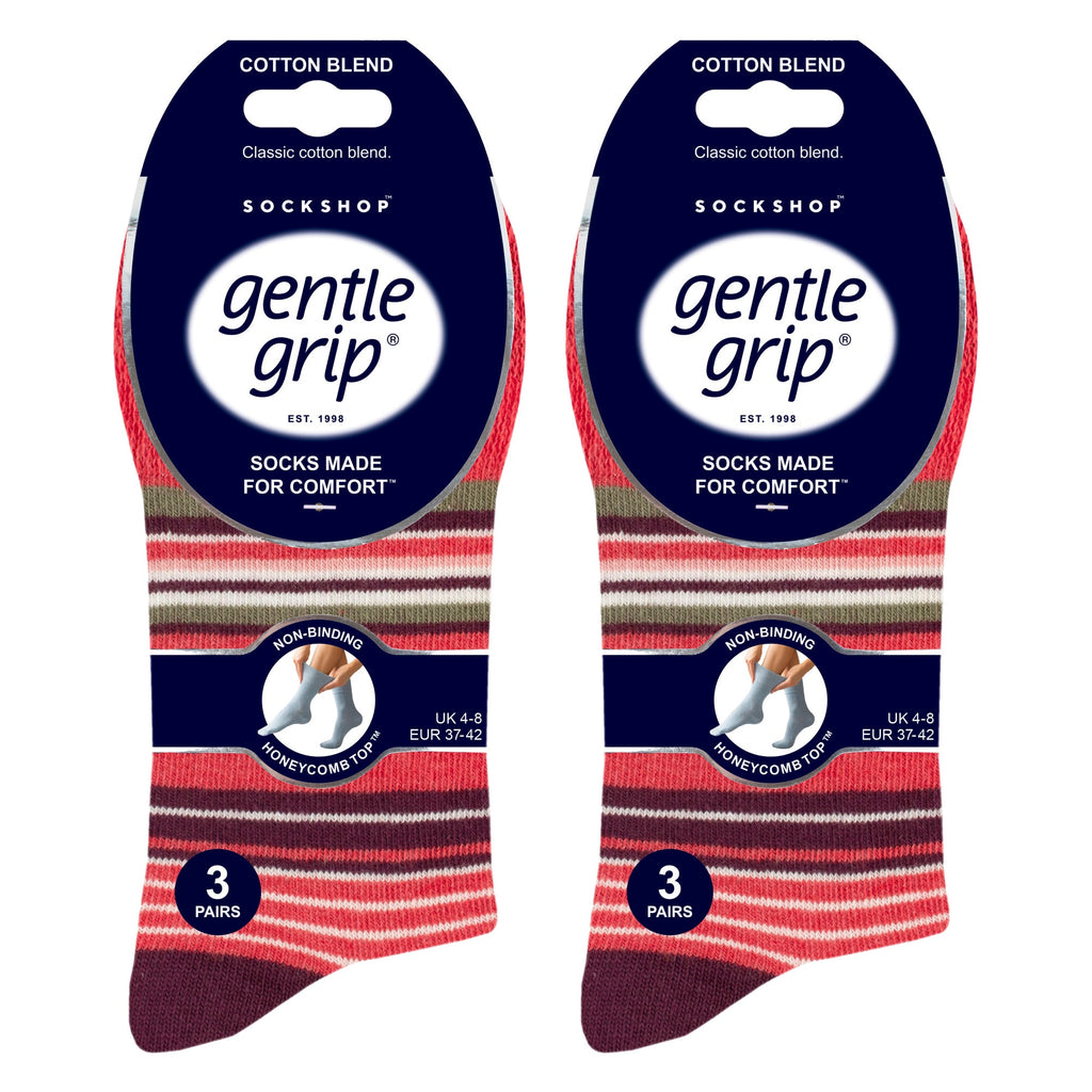 Sock Snob 6 Pack Womens Patterned Cotton Non Elastic Socks
