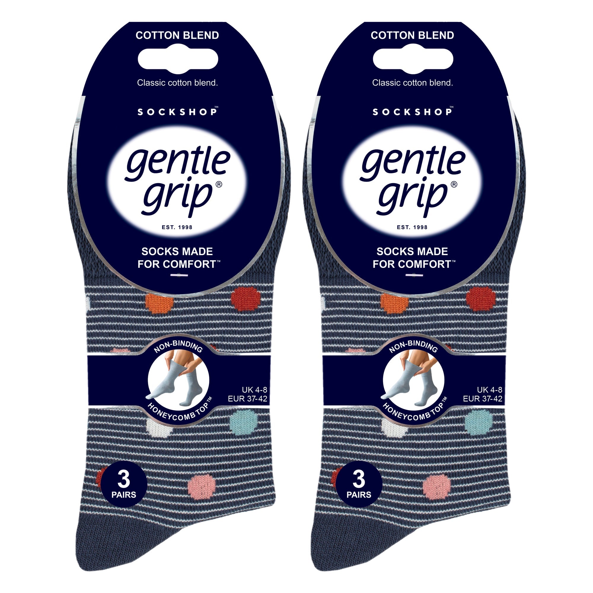 Sock Snob 6 Pack Womens Patterned Cotton Non Elastic Socks