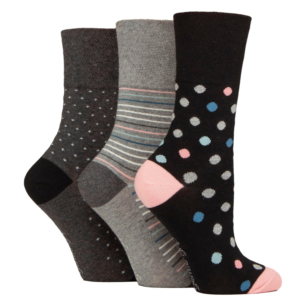 Sock Snob 6 Pack Womens Patterned Cotton Non Elastic Socks