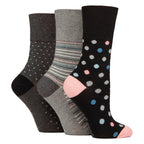 Sock Snob 6 Pack Womens Patterned Cotton Non Elastic Socks