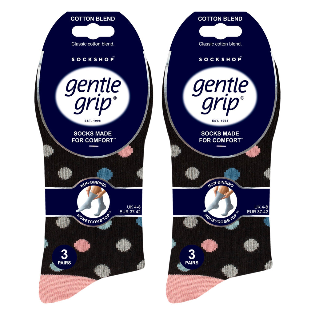 Sock Snob 6 Pack Womens Patterned Cotton Non Elastic Socks