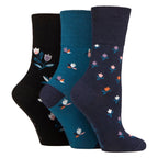 Sock Snob 6 Pack Womens Patterned Cotton Non Elastic Socks