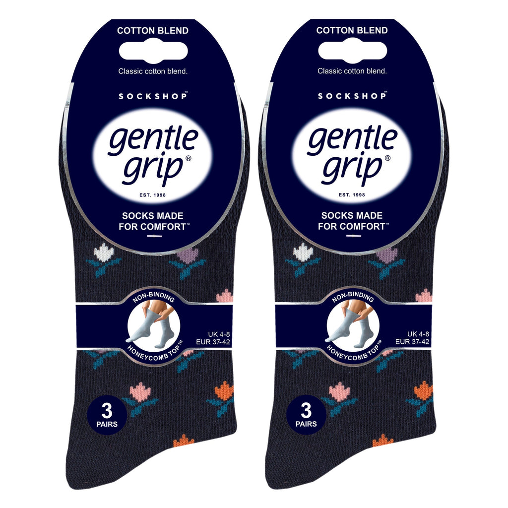Sock Snob 6 Pack Womens Patterned Cotton Non Elastic Socks