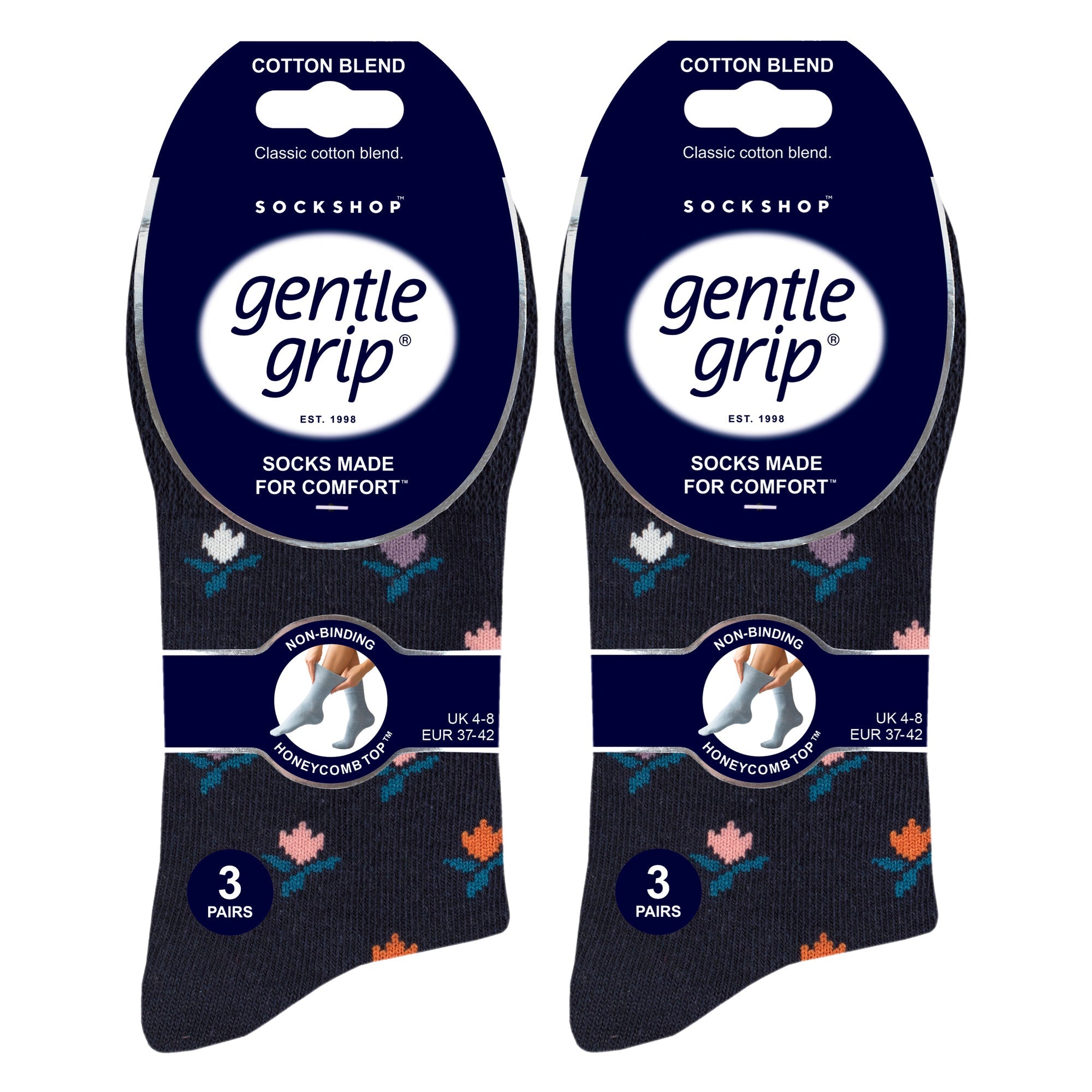 Sock Snob 6 Pack Womens Patterned Cotton Non Elastic Socks