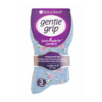 Gentle Grip 6 Pack Womens Non Elastic Floral Patterned Cotton Socks