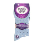 Gentle Grip 6 Pack Womens Non Elastic Patterned Cotton Socks for Poor Circulation