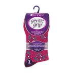 Gentle Grip 6 Pack Womens Non Elastic Floral Patterned Cotton Socks