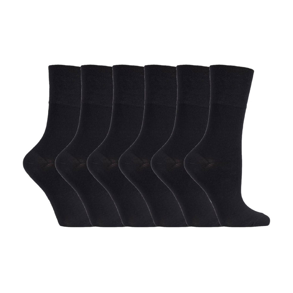 Sock Snob 6 Pack Womens Non Elastic Loose Top Bamboo Socks
