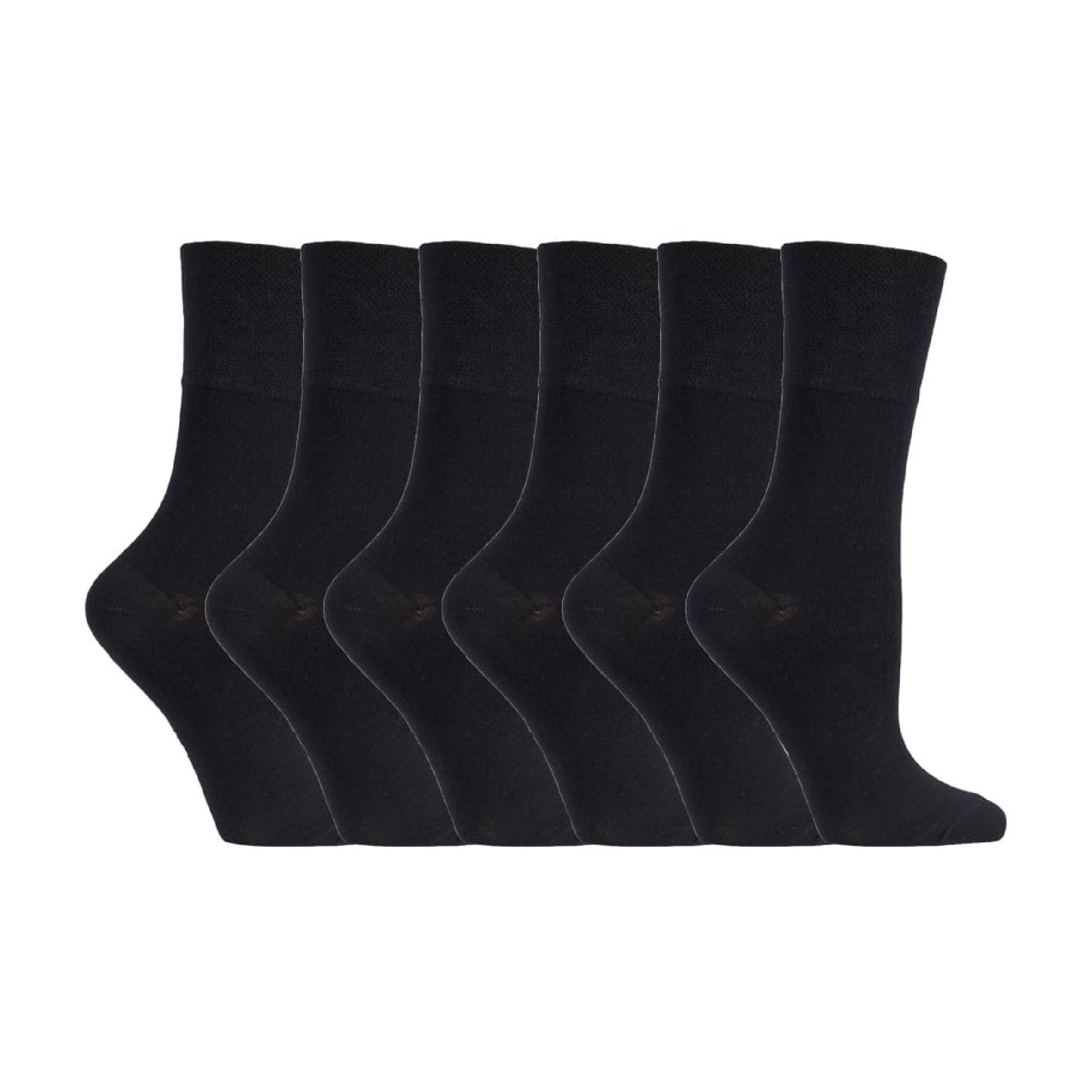 Sock Snob 6 Pack Womens Non Elastic Loose Top Bamboo Socks