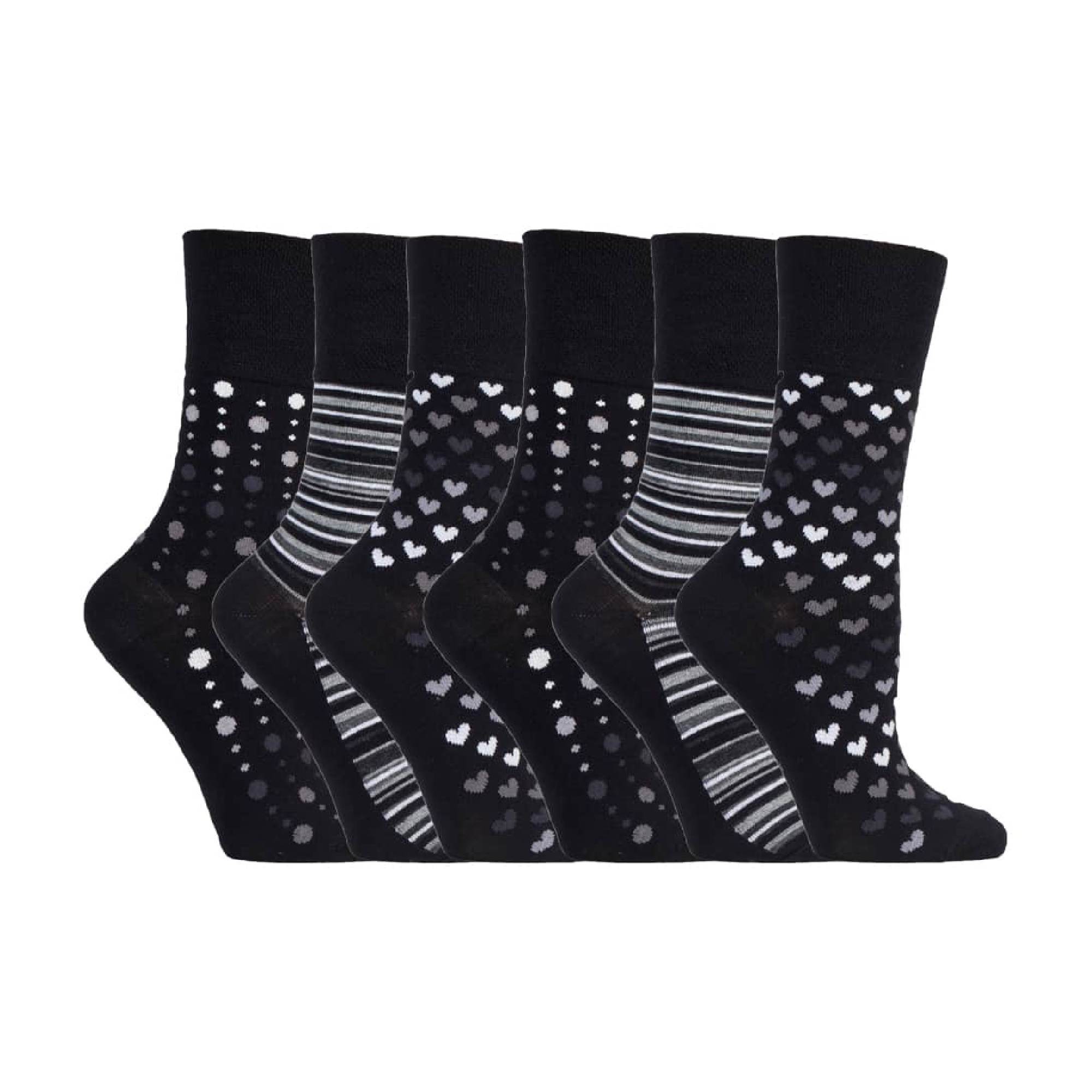 Sock Snob 6 Pack Womens Non Elastic Loose Top Bamboo Socks