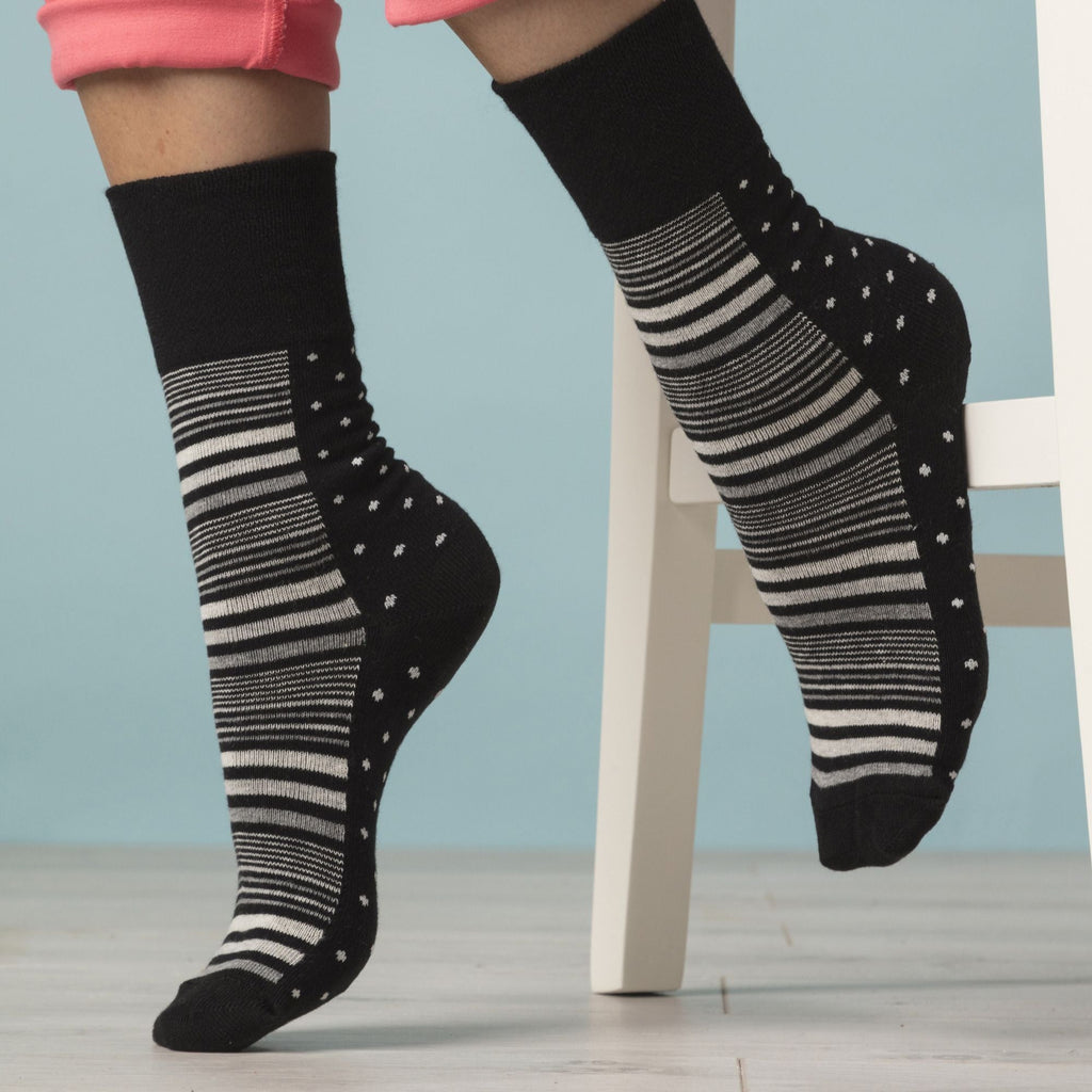 Sock Snob 6 Pack Womens Non Elastic Loose Top Bamboo Socks