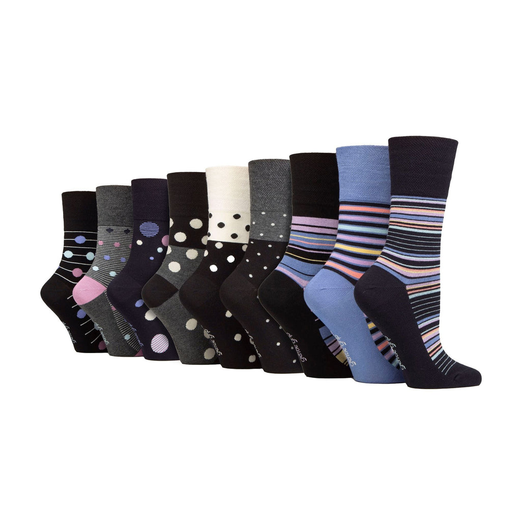 Gentle Grip 9 Pack Womens Soft Breathable Bamboo Non Elastic Dress Socks
