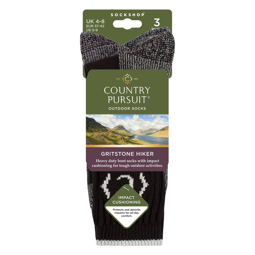 Country Pursuit Womens Heavy Duty Durable Cushioned Hiking Socks with Reinforced Heel and Toe