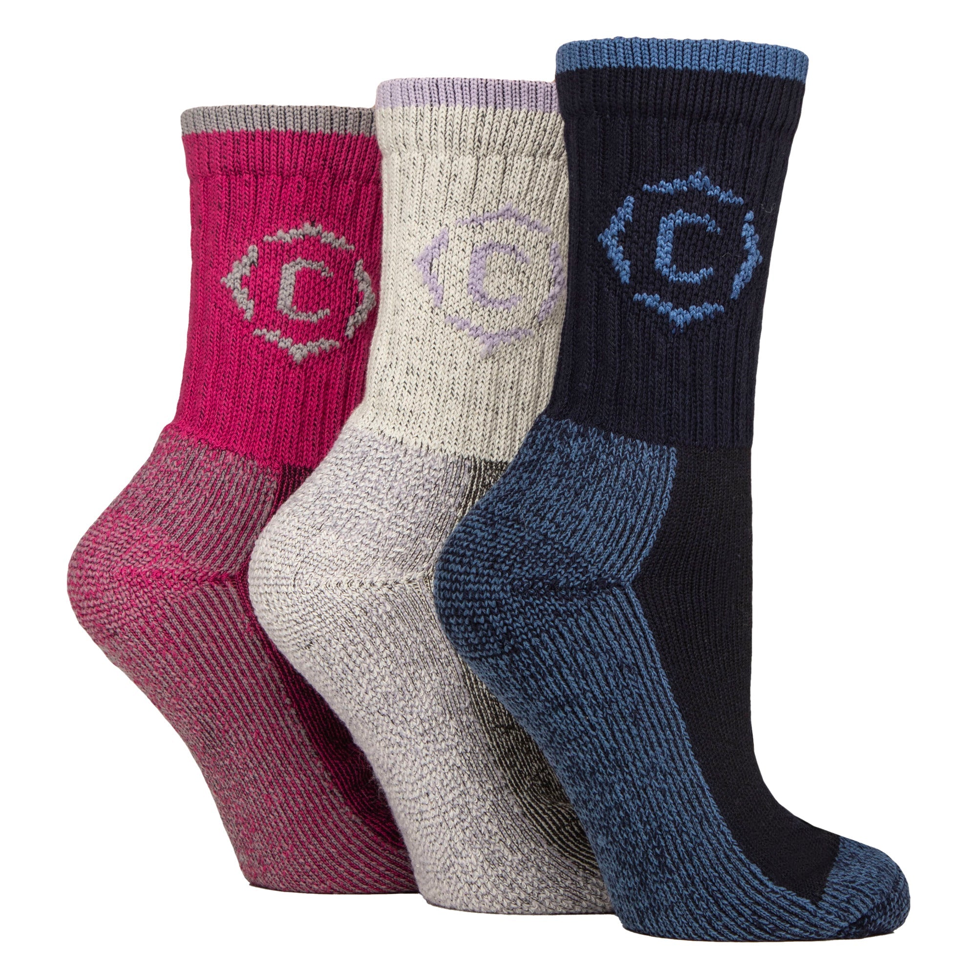 Country Pursuit Womens Heavy Duty Durable Cushioned Hiking Socks with Reinforced Heel and Toe