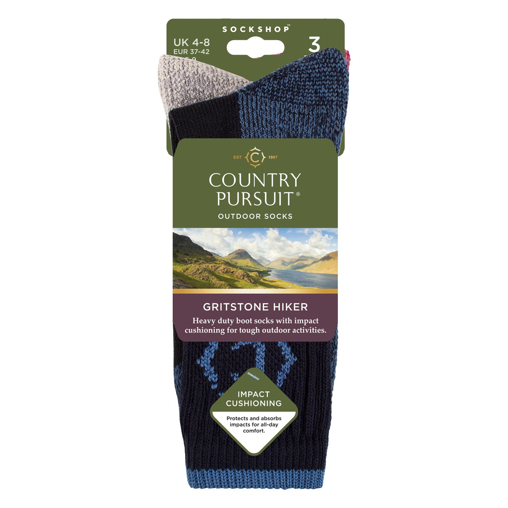 Country Pursuit Womens Heavy Duty Durable Cushioned Hiking Socks with Reinforced Heel and Toe