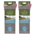 Country Pursuit 6 Pairs Womens Water Repellent Midweight Outdoor Socks for Hiking and Walking